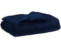 vidaXL - Volledig - Jaar - Dekbed - Donkerblauw - 155 - x - 200 - cm - Microvezel