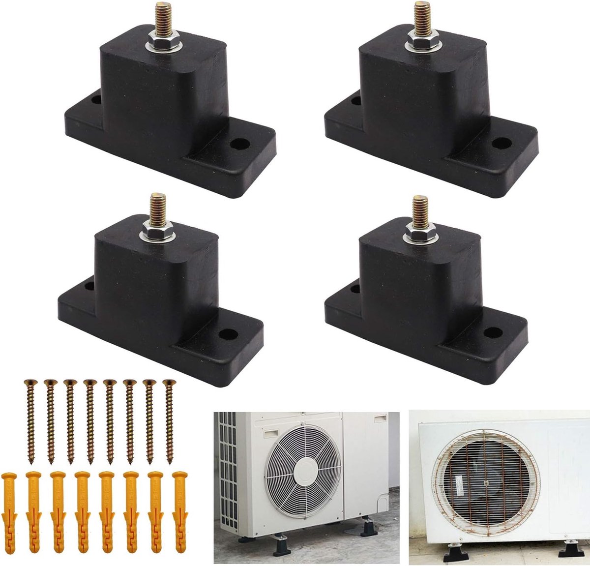 4 Stuks Trillingsdempers Rubber voor Buitenunits Airconditioners