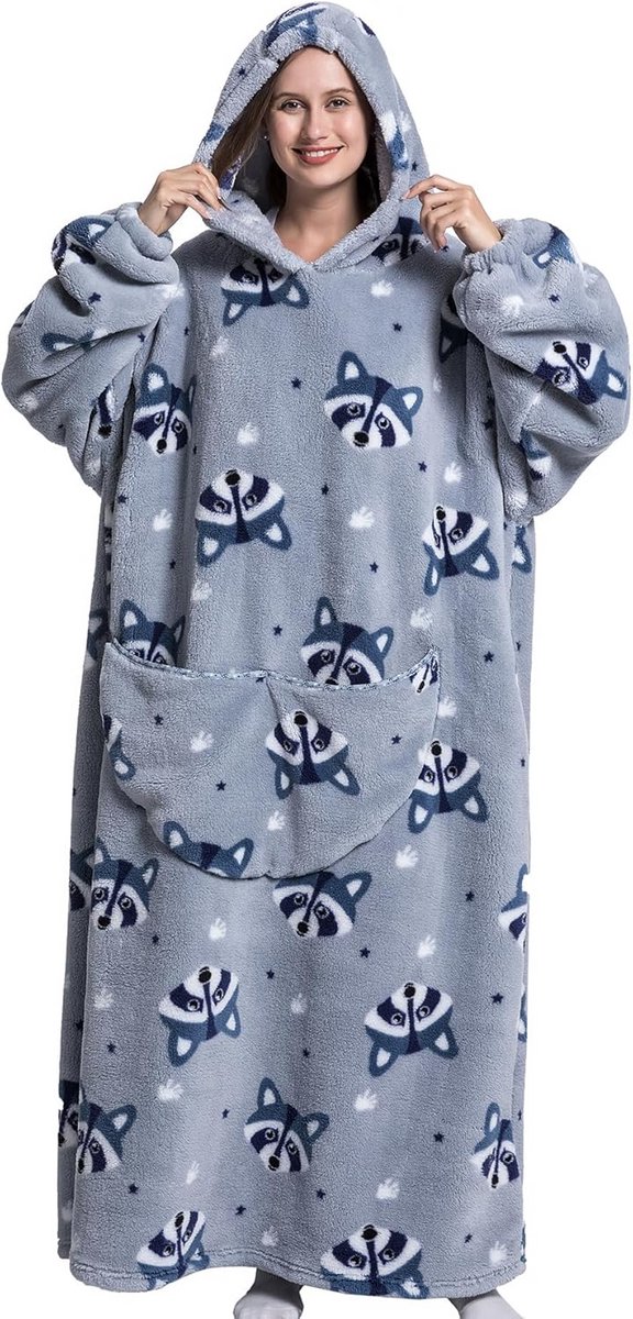 Extra Grote Hoodie Deken met Enorme Zak voor Dames en Heren