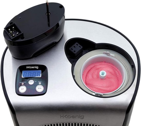 Elektrische IJsmachine met Koelfunctie voor Sorbet en Yoghurtijs (1.5L) van Merkloos — afbeelding 3