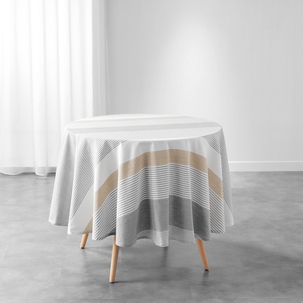 Rond Tafelkleed Ø 180 cm Katoen Polyester Geweven - Beschermend en Stijlvol