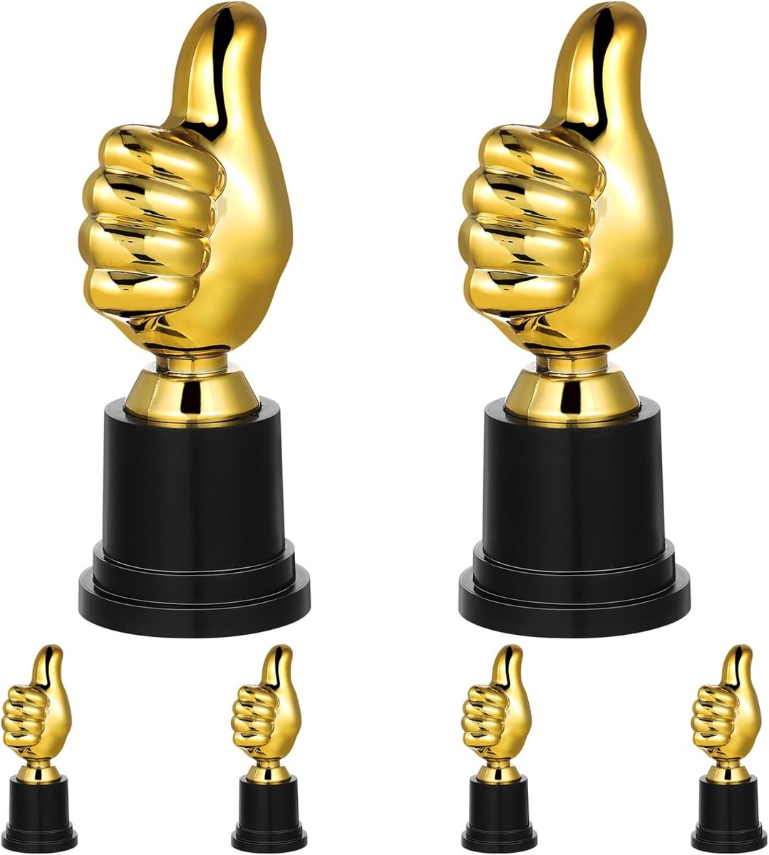 Gouden Duim Trofee 6 Stuks Duim Hoge Trofeeën Kleine Award Trofee Winnaar Trofee Bekers Award voor Feestbenodigdheden Rekwisieten Beloningen