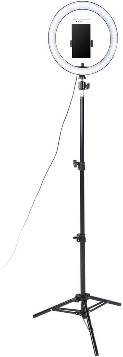 10 Inch Dimbare LED Ringlamp met Statief voor Selfie, Video en Make-up