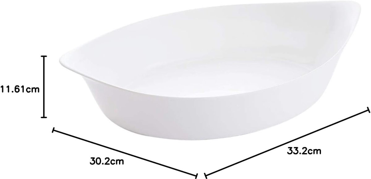 Ovale Ovenschaal van Glas - Hittebestendig en Duurzaam - 38x23 cm