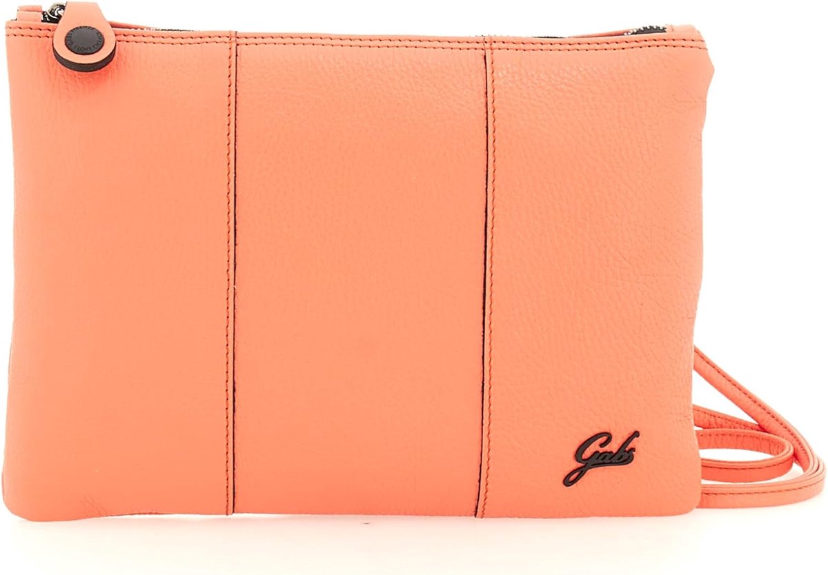 Leren Clutch Tas met Logo en Verstelbare Schouderriem - Zwart