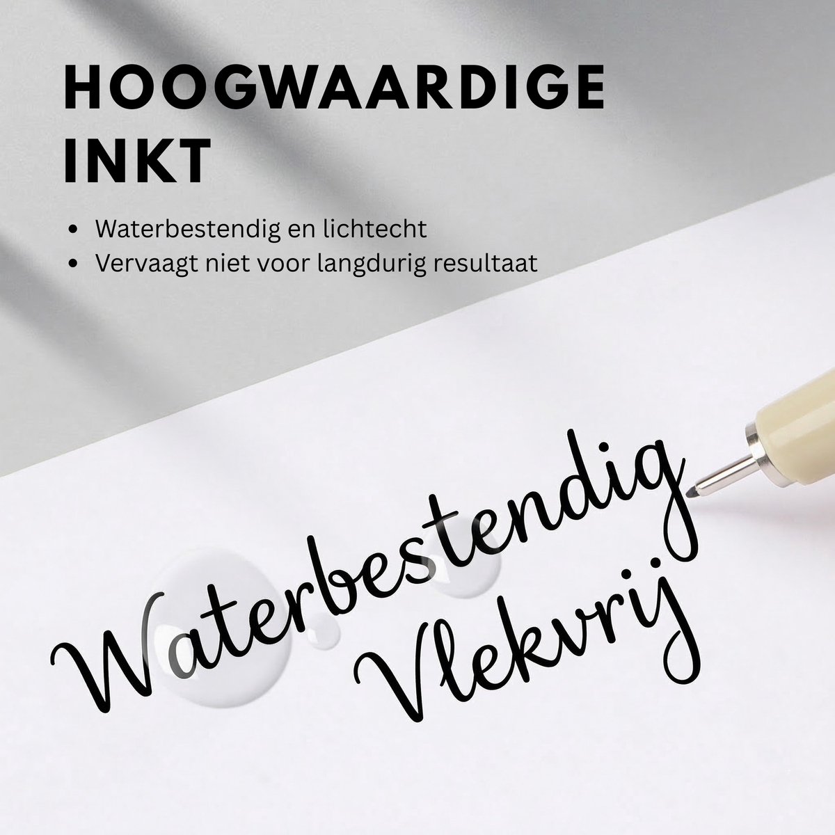 Ainy - Teken Fineliners Acht watervast - set van 8 zwart fineliner | fine liner kawaii manga / anime tekenen op schetsboek | bullet journal | handlettering | Pigment liner penselen | calligraphy pennen — afbeelding 6