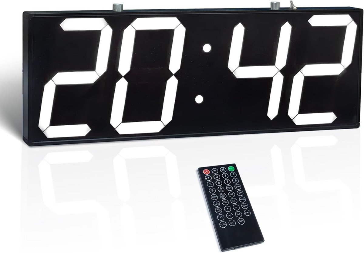 Dubbelzijdige Digitale Wandklok met Timer, Alarm en Temperatuur Weergave