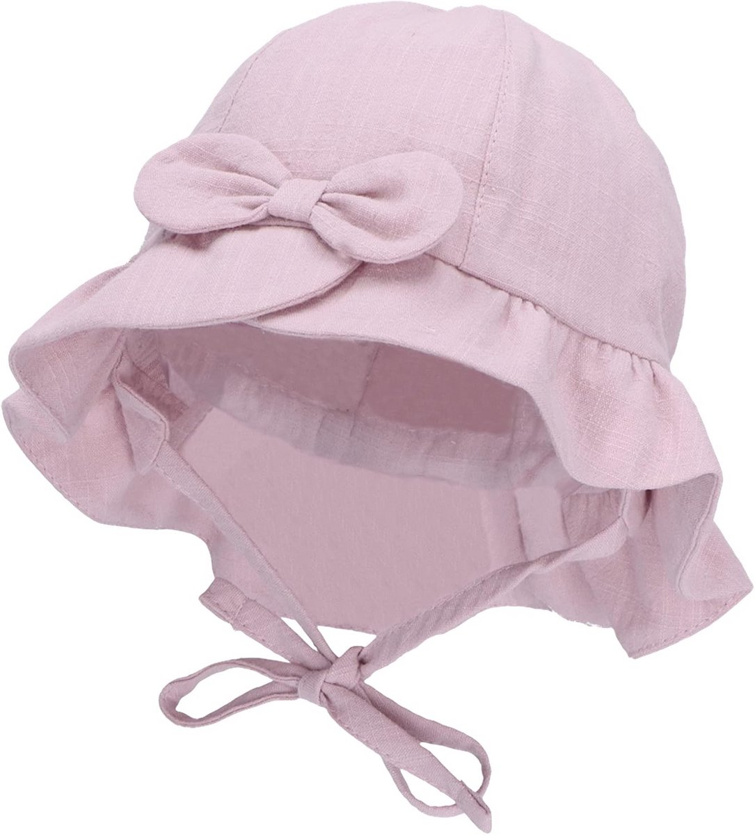 Zomerhoed Linnen Kinderhoed Unisex met Strik en Oorkleppen