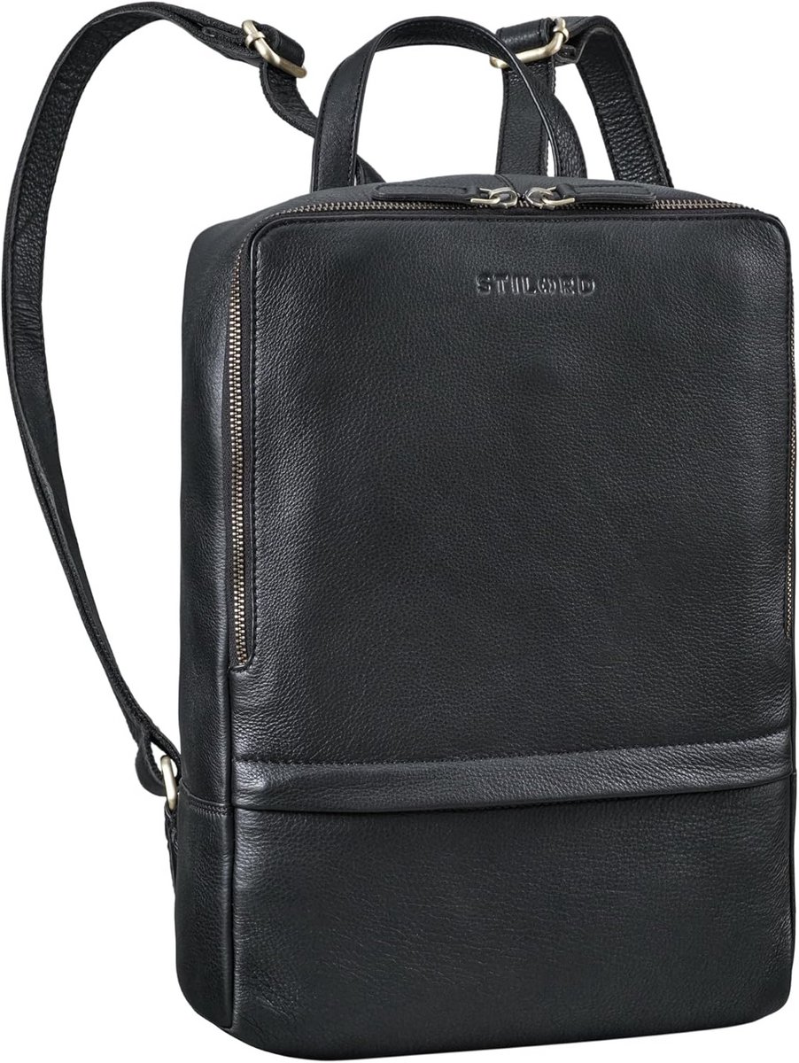 Leren Rugzak voor Heren en Dames, Medium Formaat voor Laptop tot 13.3 Inch
