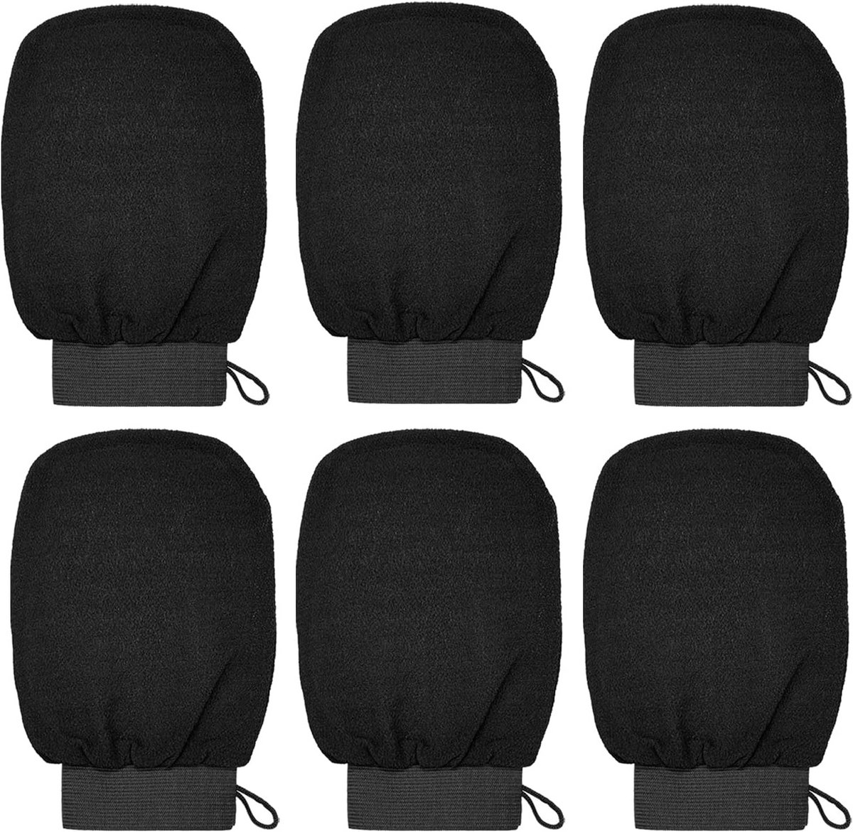 6x Exfoliërende Douchehandschoenen - Body Scrub Handschoen voor Dode Huid Verwijdering