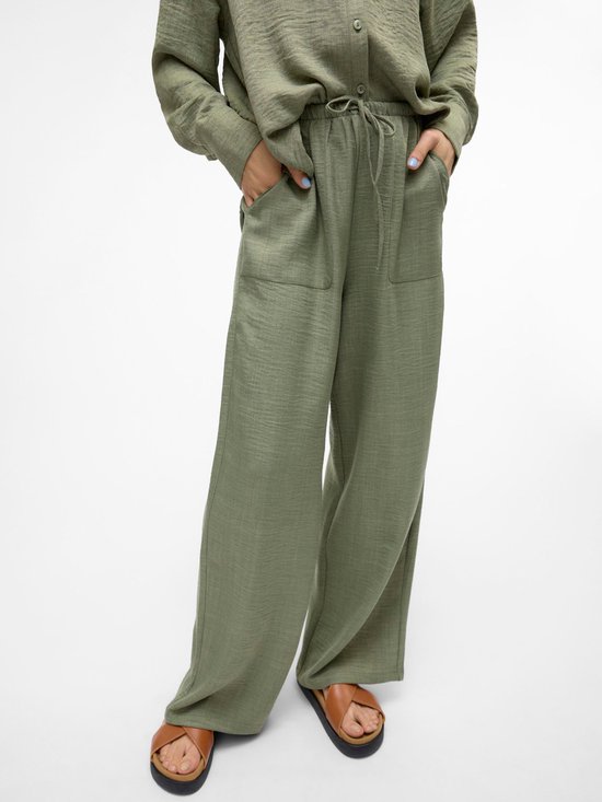 Pantalon Vero Moda Vmmelaney Hw Loose Pant Wvn Ga Noos 10316385 Couronne de laurier/mélange Taille femme - XS