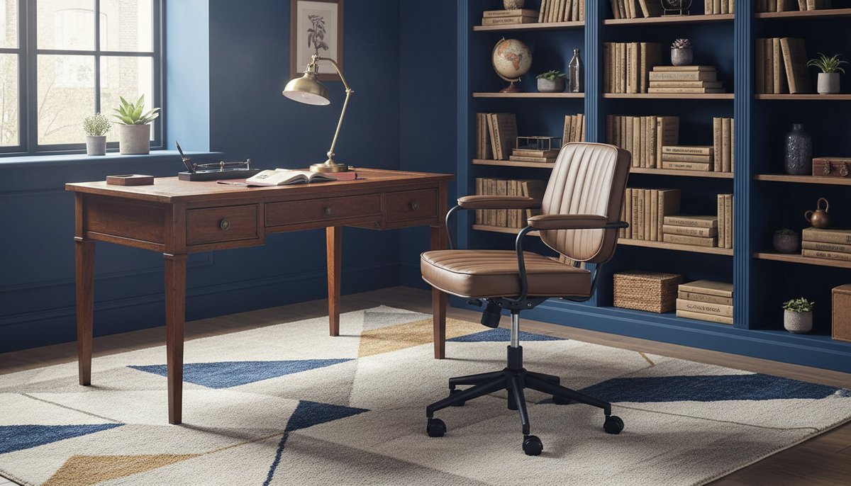 Bureaustoel Casa Velluto Berne Vintage – Retro Bureaustoel Bruin Kunstleer – Ergonomische Draaistoel met Kantelfunctie en Verstelbare Hoogte – Comfortabele Kantoorstoel voor Thuiswerk, Bureau en Werkplek thumbnail 3
