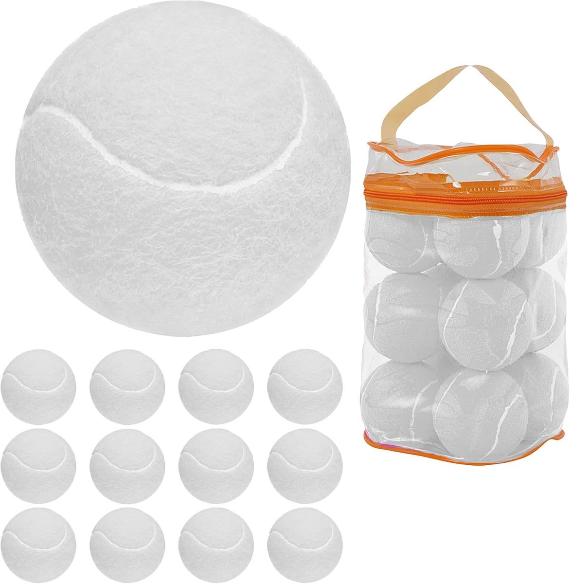 12 Duurzame Tennisballen Onder Druk - Gele Vilten Trainingsballen voor Beginners en Training