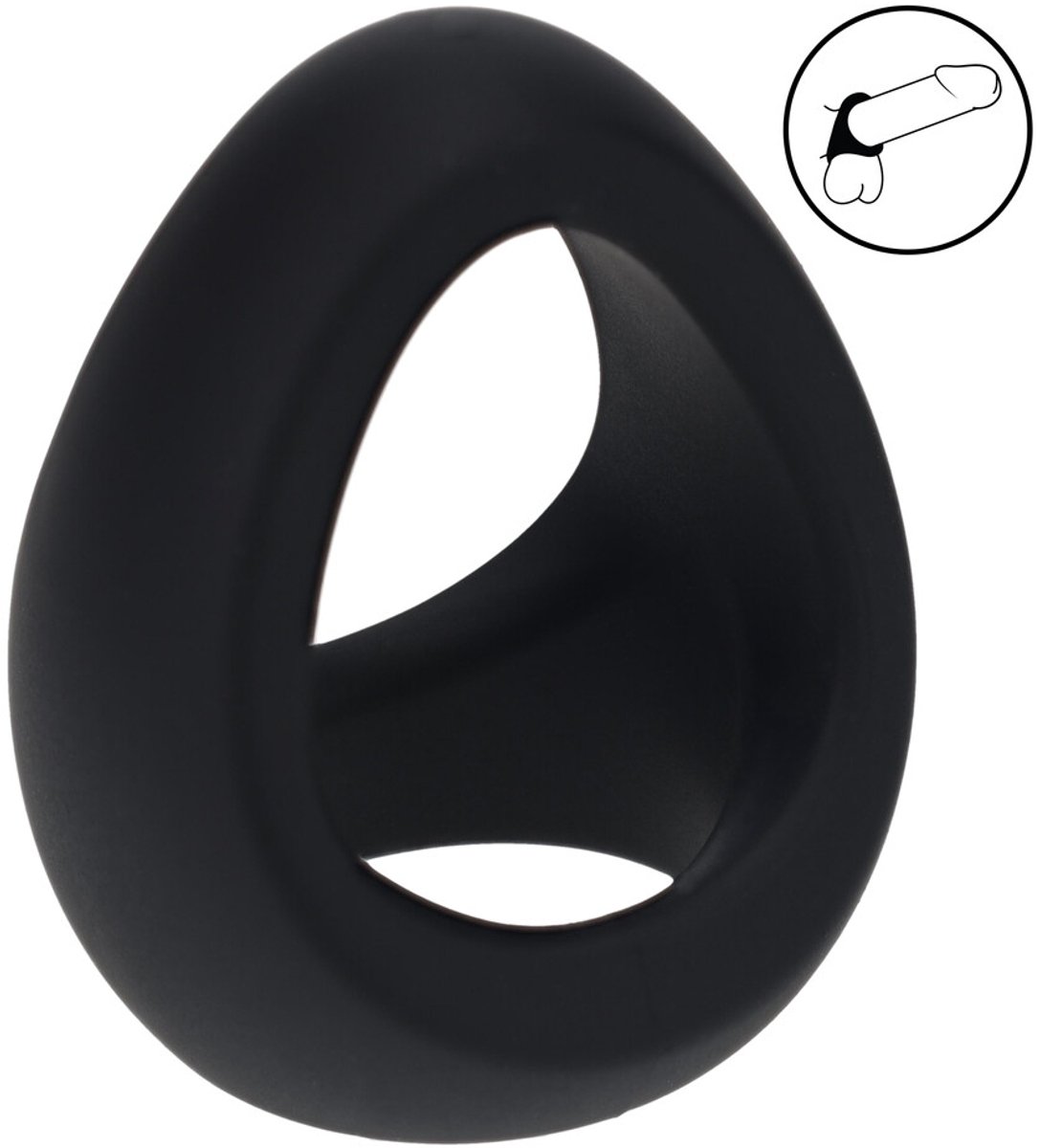 Soft Tri O Silicone Cockring - Black