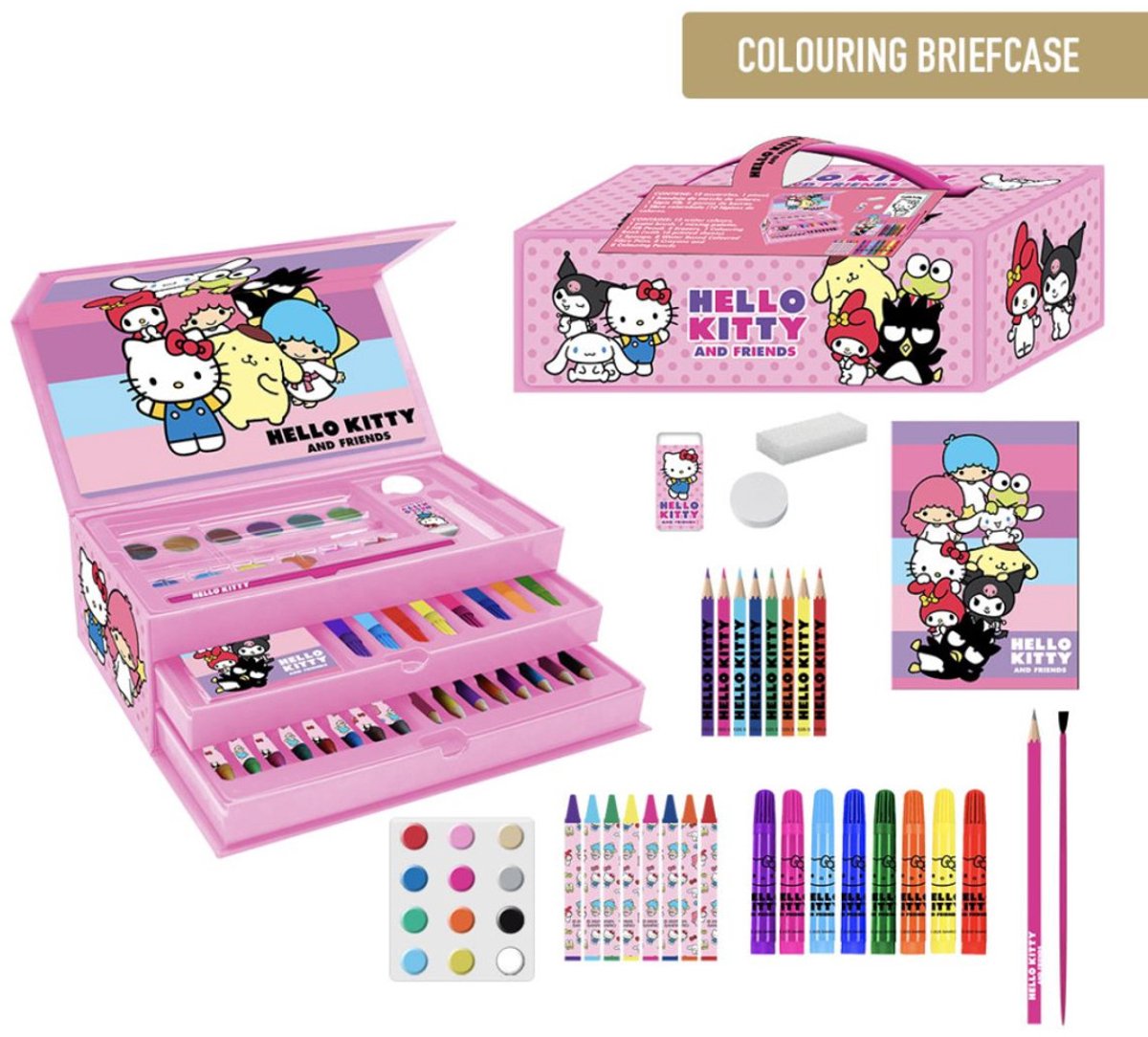 Hello Kitty Tekenset – Knutselen Meisjes – 44-delig Kleuren — afbeelding 4