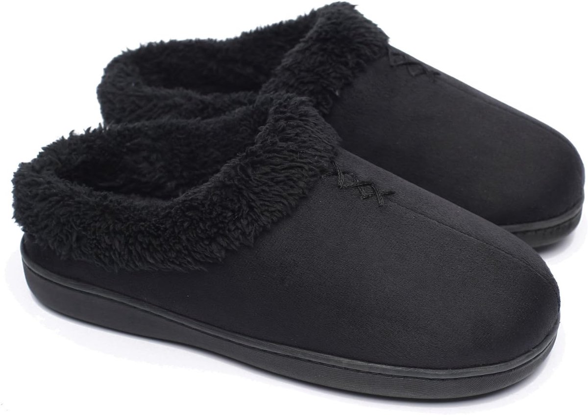 Warme Dames Pantoffels met Traagschuim en Antislip Rubberen Zool voor Binnen en Buiten