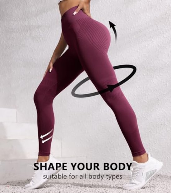 Sportlegging voor dames met hoge taille en vormgevend effect - Naadloze compressiebroek voor training — afbeelding 4