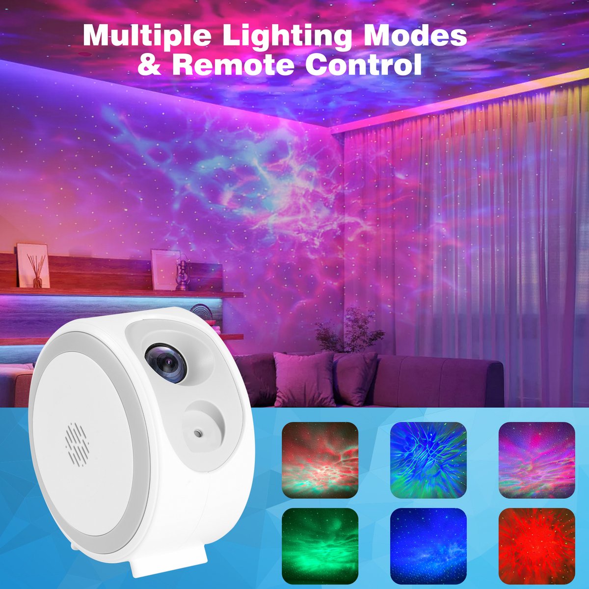 YONO Sterren Projector - Sterrenhemel Projector - Galaxy - Heelal Nacht Lamp met Afstandsbediening – foto 2