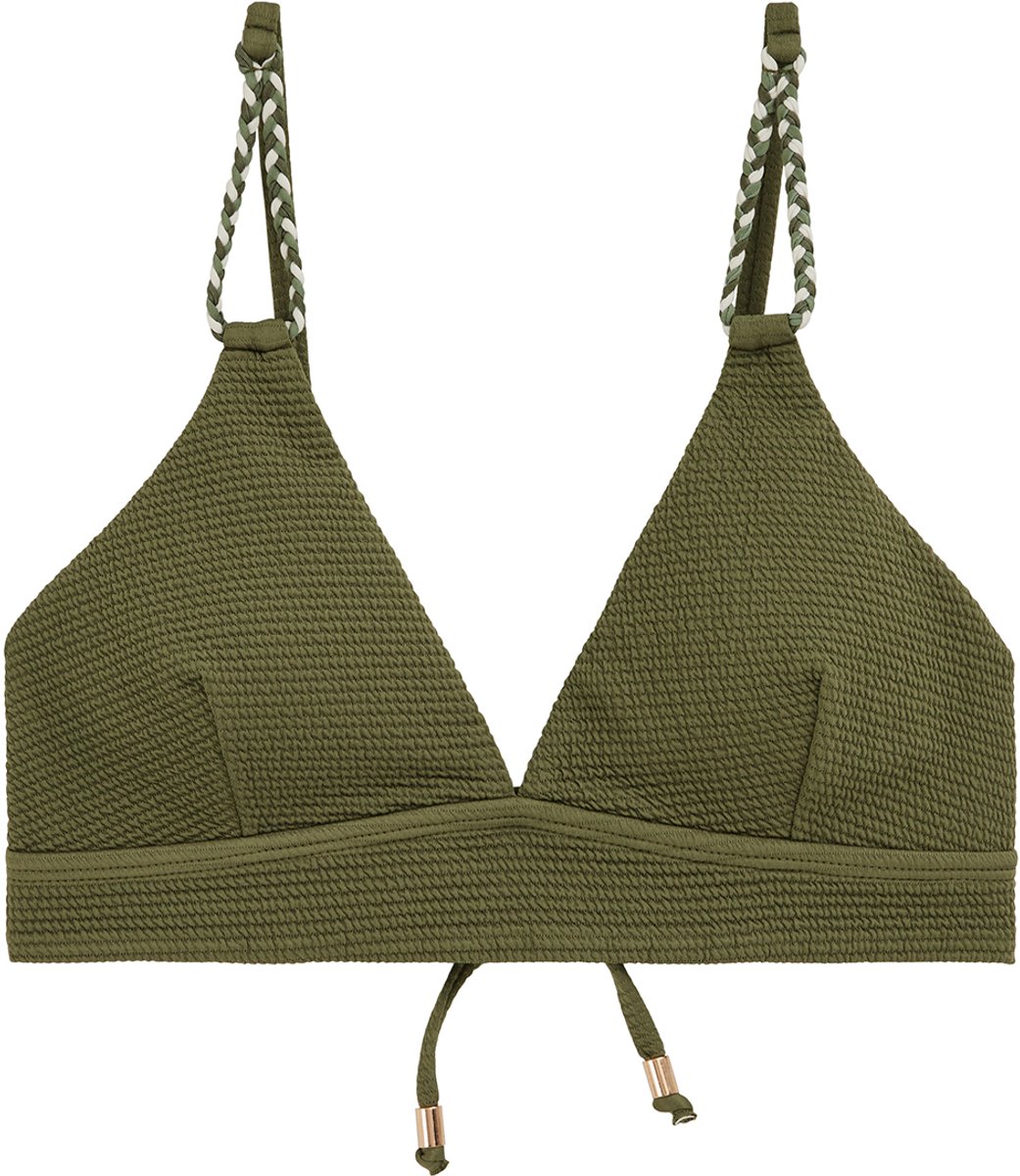 WE Fashion Dames bikinkitop met structuur Olive green