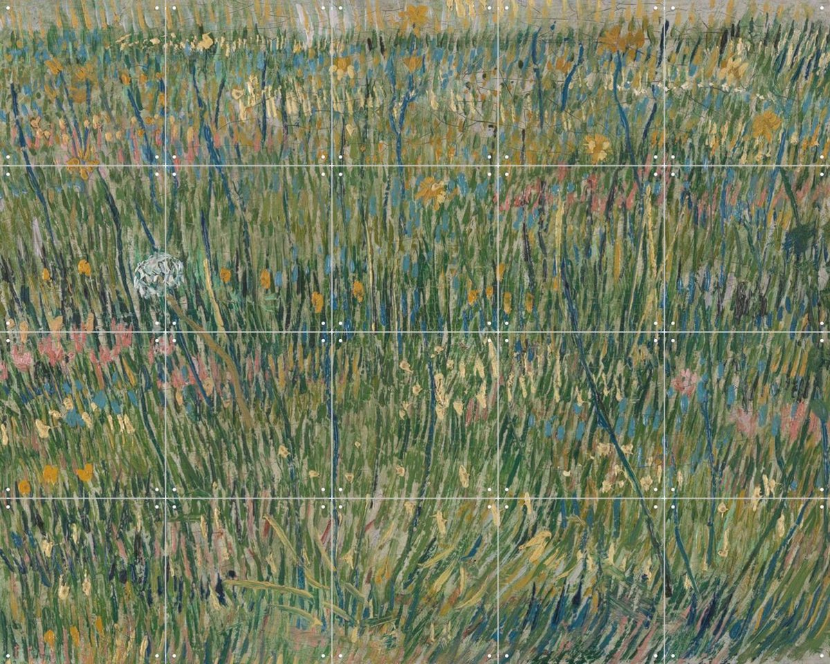 IXXI Patch of Grass, Vincent van Gogh (1853 - 1890) & Kröller-Müller Museum - 100 x 80 cm - Gratis ophangtool - Grote wanddecoratie en posters -