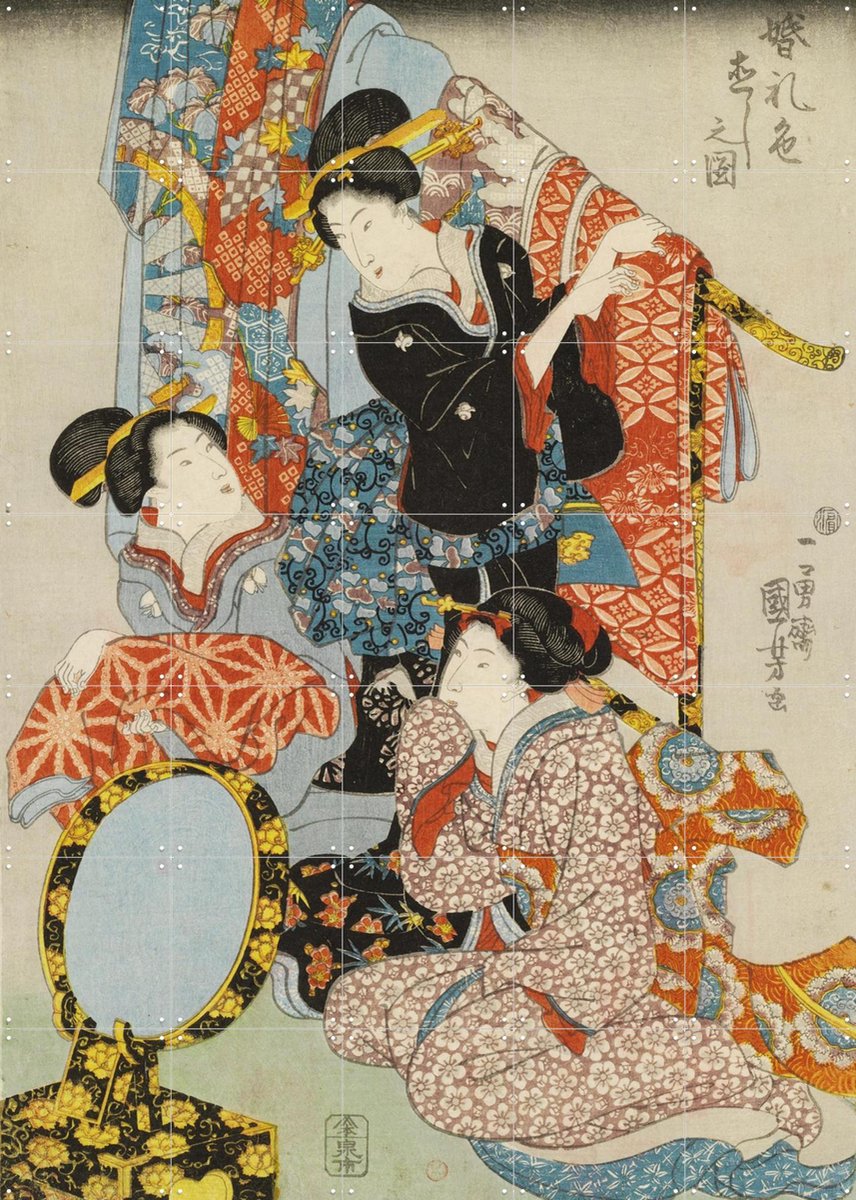 IXXI The Wedding Colour Alteration Ceremony, Utagawa Kuniyoshi & Victoria and Albert Museum - 100 x 140 cm - Gratis ophangtool - Grote wanddecoratie