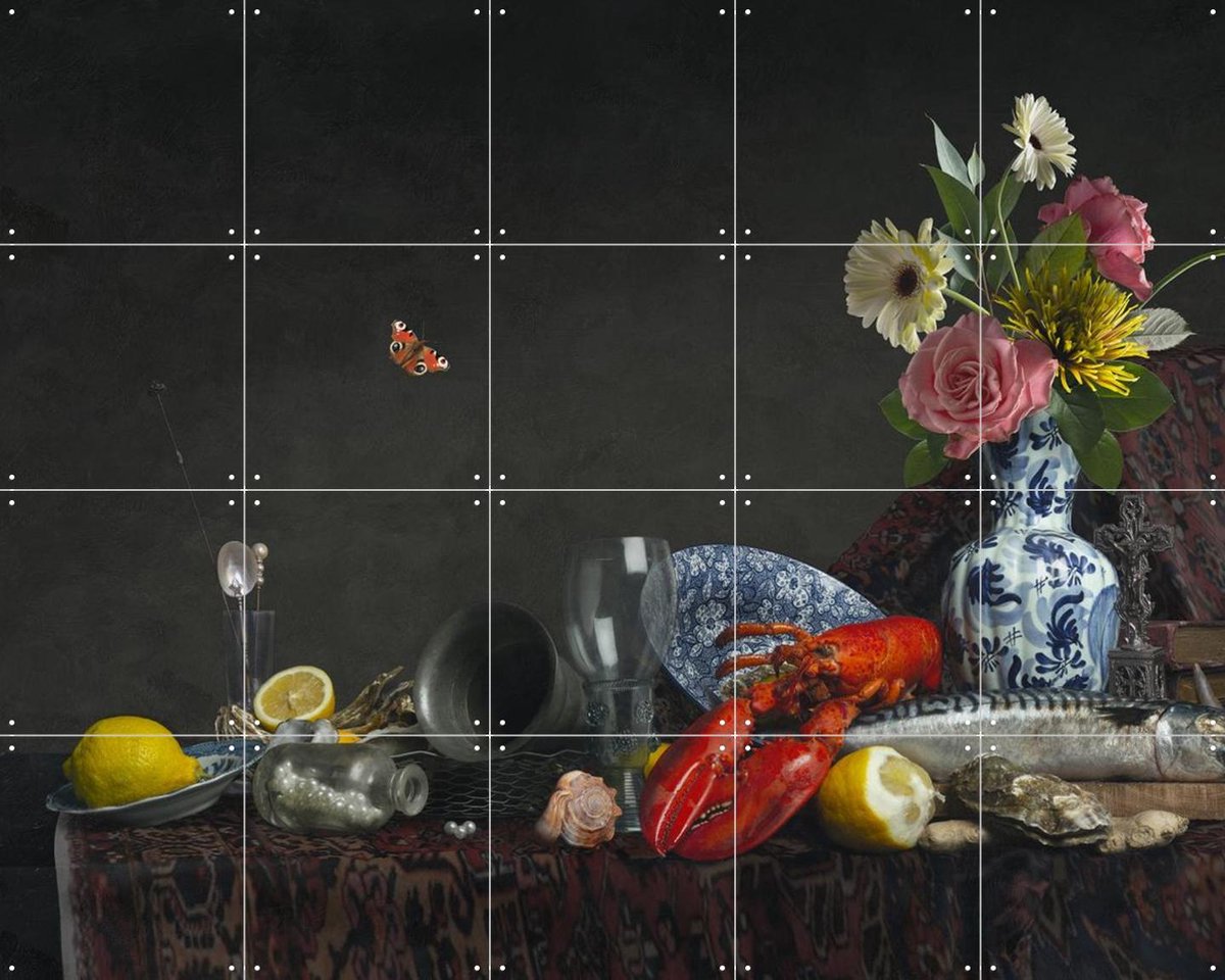 IXXI Royal Table, Sander van Laar - 100 x 80 cm - Gratis ophangtool - Grote wanddecoratie en posters - Fotografie, Klassiek, Kleurrijk, Naturalisme