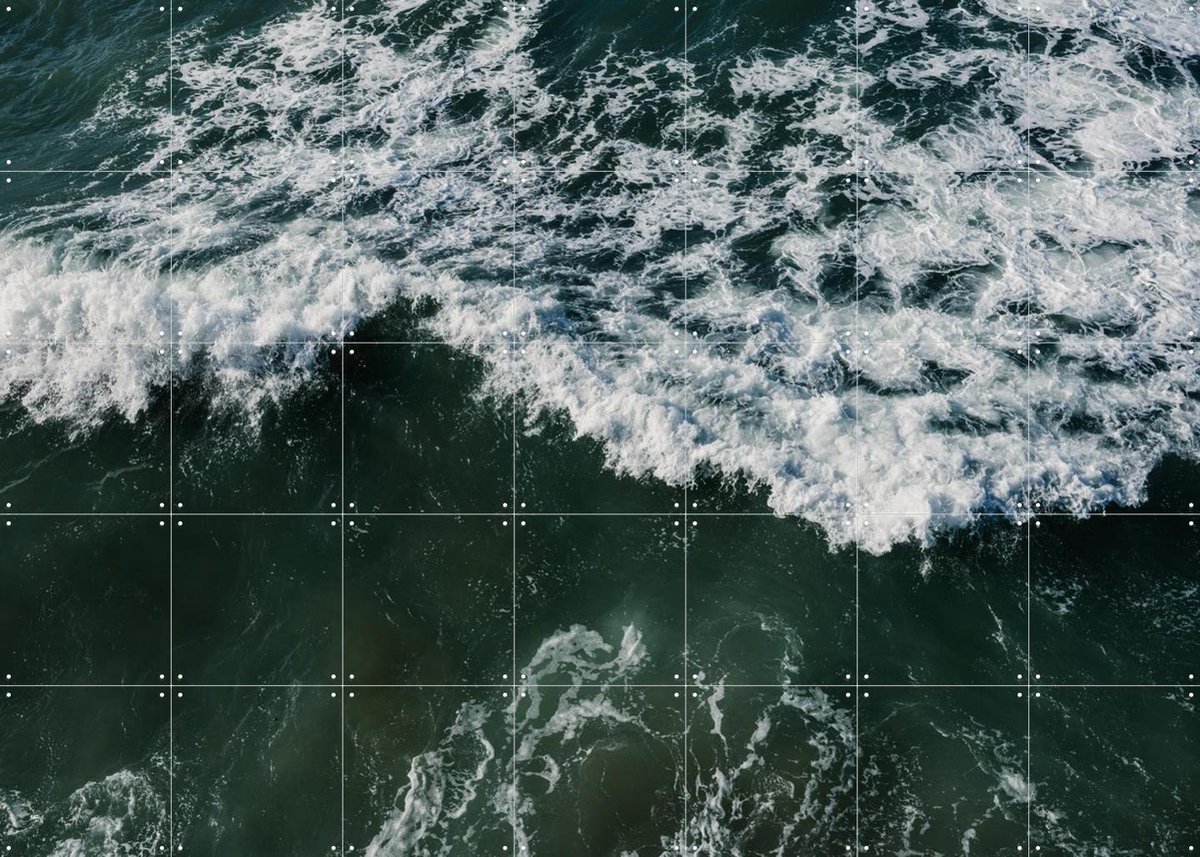 IXXI Water Waves, Photolovers - 140 x 100 cm - Gratis ophangtool - Grote wanddecoratie en posters - Abstract, Realisme, Fotografie, Minimalisme