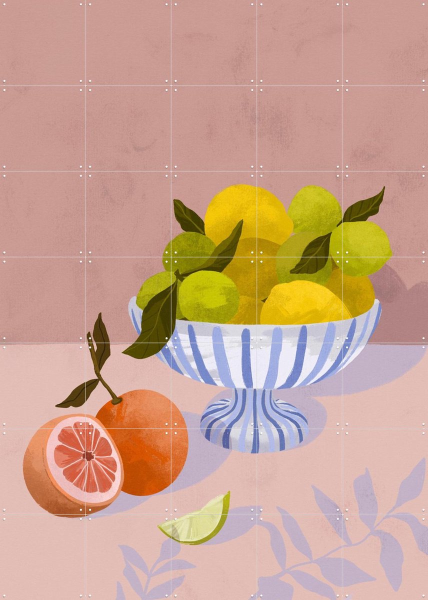 IXXI Bittersweet, Goed Blauw - 100 x 140 cm - Gratis ophangtool - Grote wanddecoratie en posters - Kleurrijk, Digitale Kunst, Illustraties, Speels