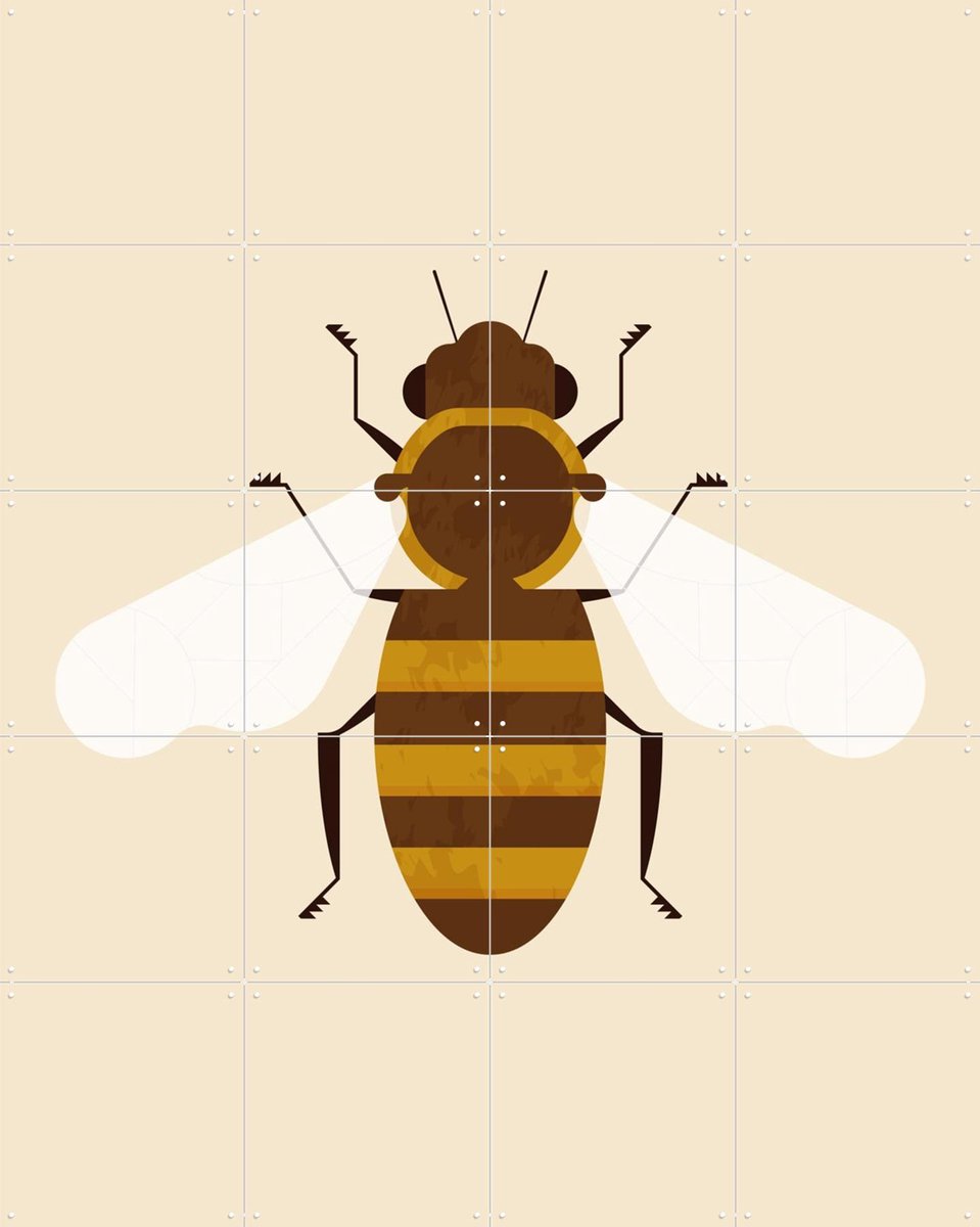 IXXI The Bee, Studio Kars + Boom - 80 x 100 cm - Gratis ophangtool - Grote wanddecoratie en posters - Grafisch Ontwerp, Digitale Kunst, Illustraties