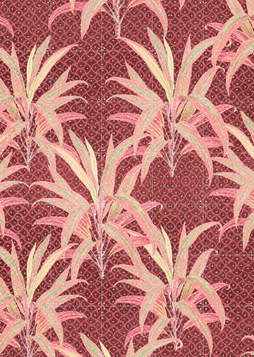 IXXI Dopamine Tropical Plants, Bloomery Decor - 100 x 140 cm - Gratis ophangtool - Grote wanddecoratie en posters - Speels, Illustraties, Decoratieve