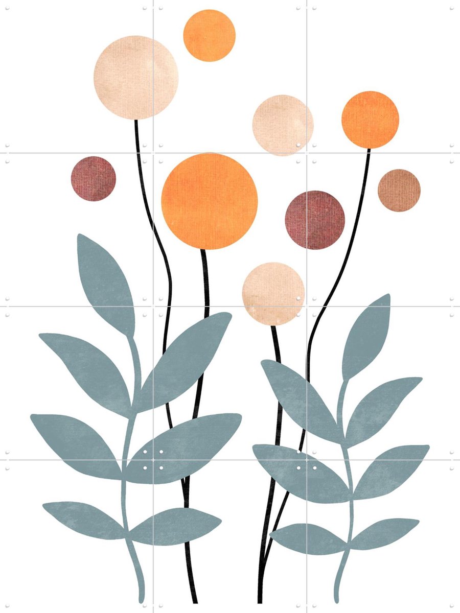 IXXI Wildflower Boom, BAINAI - 60 x 80 cm - Gratis ophangtool - Grote wanddecoratie en posters Kinderkamer, Kinderen