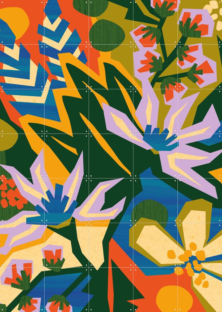 IXXI Autumnal Arrangment, Megan Gallagher - 100 x 140 cm - Gratis ophangtool - Grote wanddecoratie en posters - Abstract, Illustraties, Speels