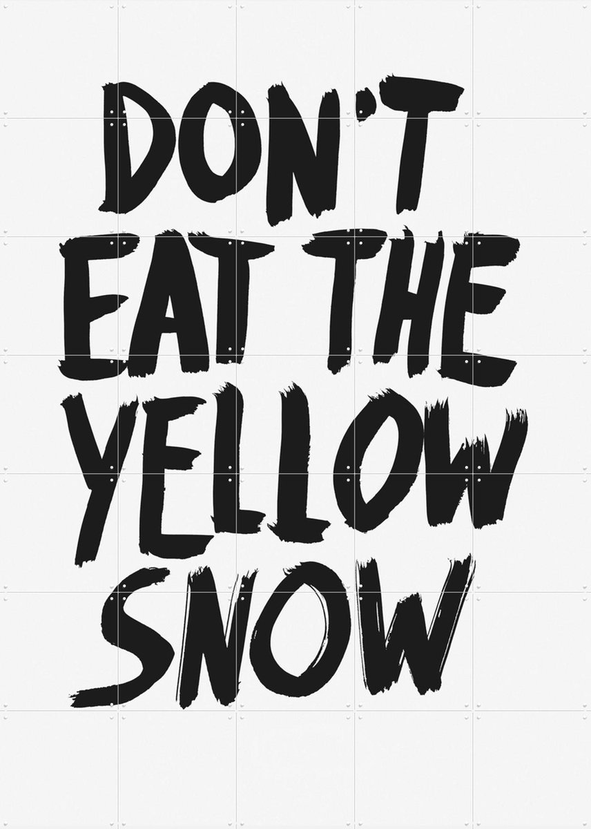 IXXI Don't eat the yellow Snow white, Marcus Kraft - 100 x 140 cm - Gratis ophangtool - Grote wanddecoratie en posters - Pop art, Illustraties