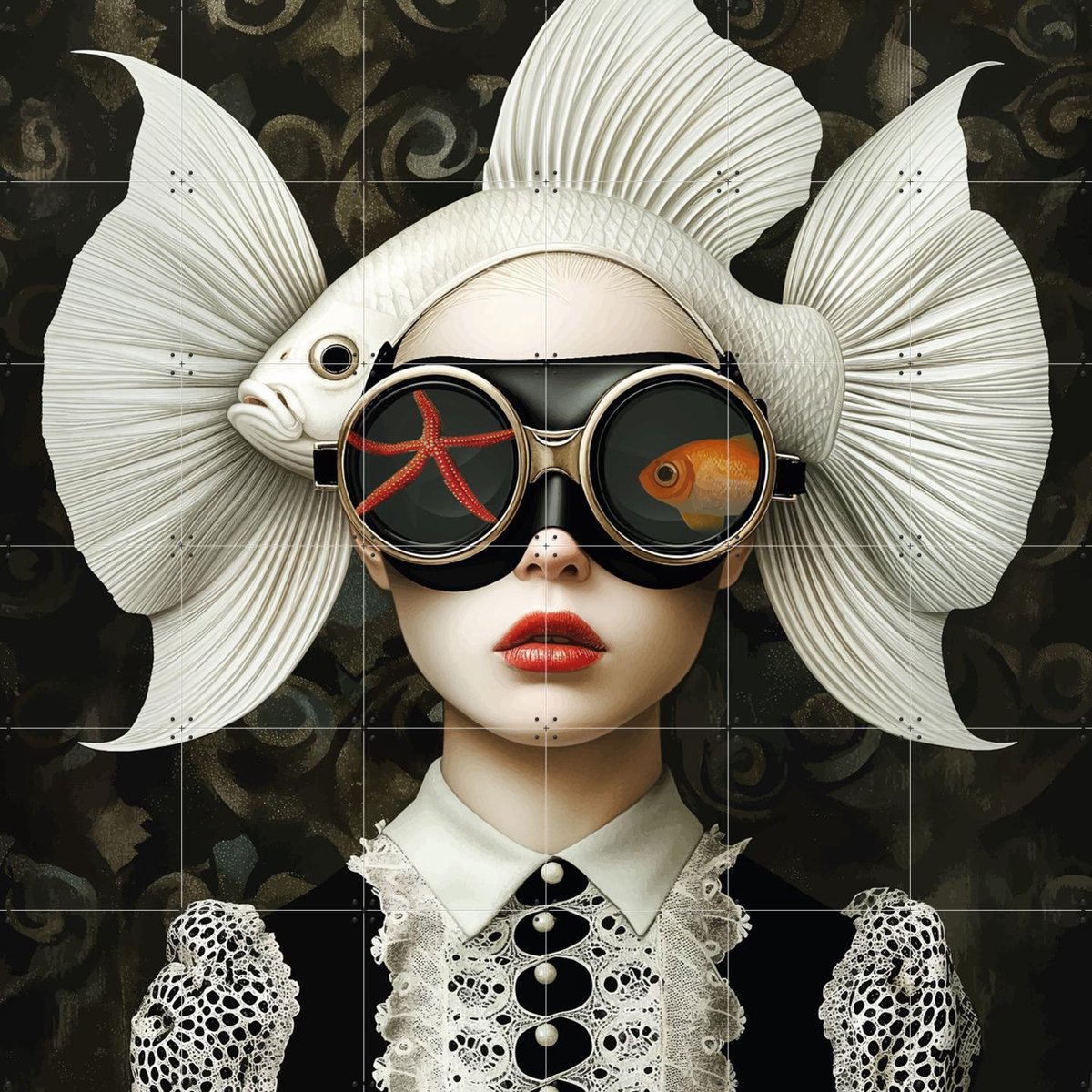 IXXI Zoologist, Mirjam Duizendstra - 120 x 120 cm - Gratis ophangtool - Grote wanddecoratie en posters - Surrealisme, Illustraties, Gemengde