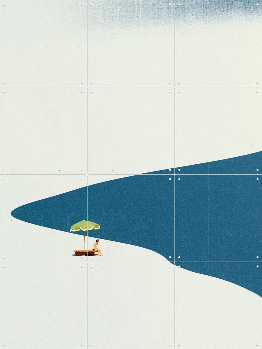 IXXI Pondering, Maarten Léon - 60 x 80 cm - Gratis ophangtool - Grote wanddecoratie en posters - Illustraties, Minimalisme, Geometrische Kunst