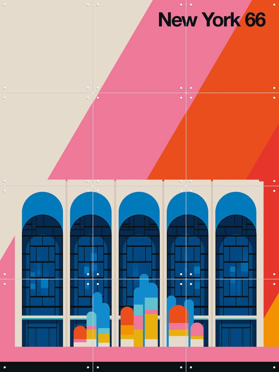 IXXI New York 66, Bo Lundberg - 60 x 80 cm - Gratis ophangtool - Grote wanddecoratie en posters - Illustraties, Geometrische Kunst, Kleurrijk