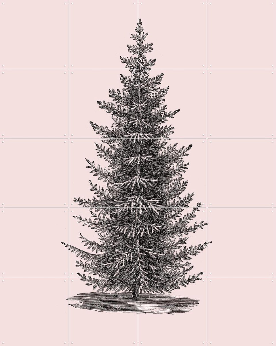 IXXI Forest Tree pink, IXXI - 80 x 100 cm - Gratis ophangtool - Grote wanddecoratie en posters - Illustraties, Vintage, Slaapkamer, Woonkamer
