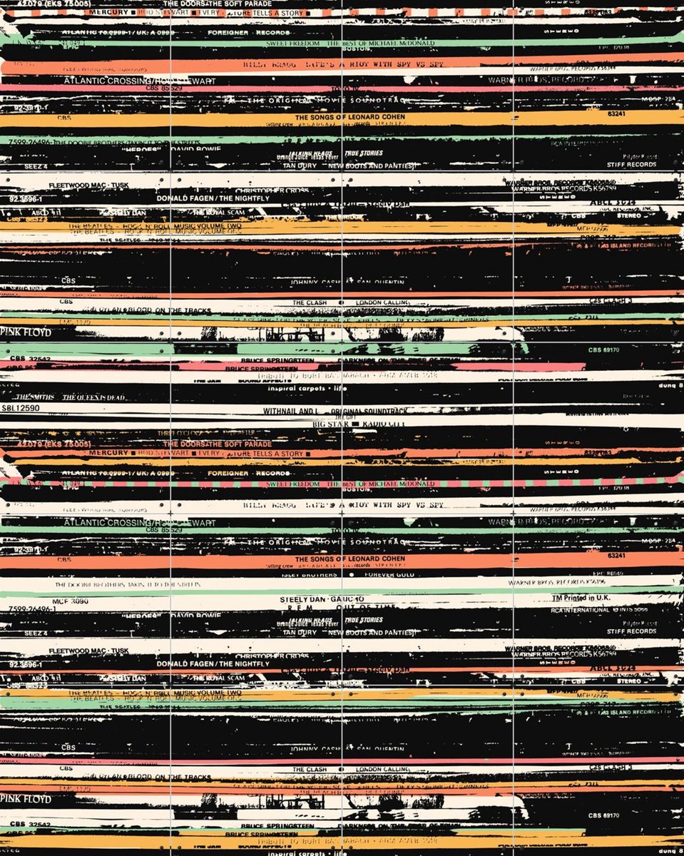 IXXI Records, Florent Bodart - 80 x 100 cm - Gratis ophangtool - Grote wanddecoratie en posters - Typografie, Grafisch Ontwerp, Gemengde Technieken