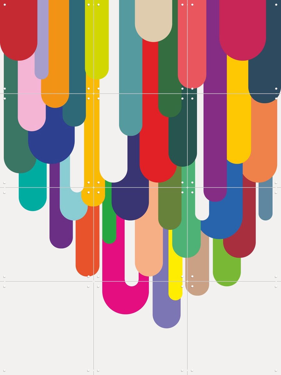 IXXI Flow, Markus Laible - 60 x 80 cm - Gratis ophangtool - Grote wanddecoratie en posters - Grafisch Ontwerp, Geometrische Kunst, Kleurrijk