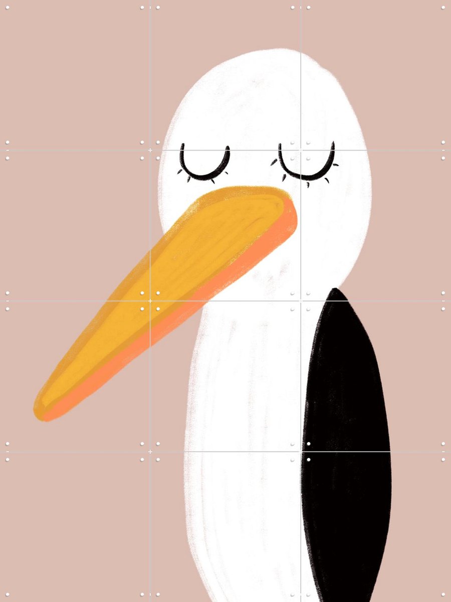 IXXI The Storch, BAINAI - 60 x 80 cm - Gratis ophangtool - Grote wanddecoratie en posters - Illustraties, Fantasierijk, Cartoonesk, Speels, Grafisch