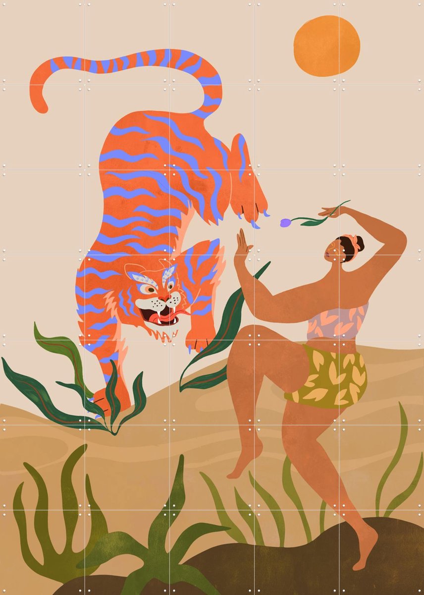 IXXI Dance with me, Arty Guava - 100 x 140 cm - Gratis ophangtool - Grote wanddecoratie en posters - Digitale Kunst, Speels, Illustraties, Cartoonesk