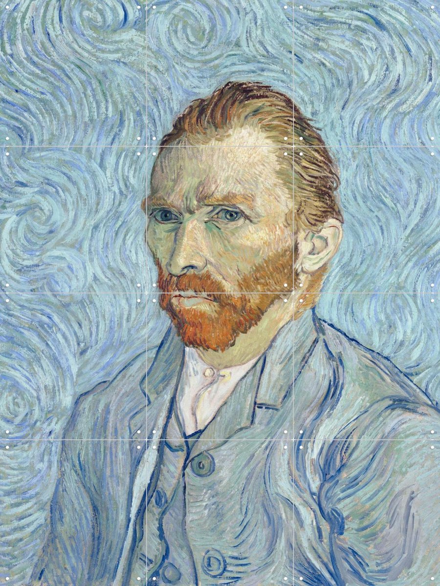 IXXI Zelfportret, Vincent van Gogh (1853 - 1890) & Bridgeman Images - 60 x 80 cm - Gratis ophangtool - Grote wanddecoratie en posters - Klassiek
