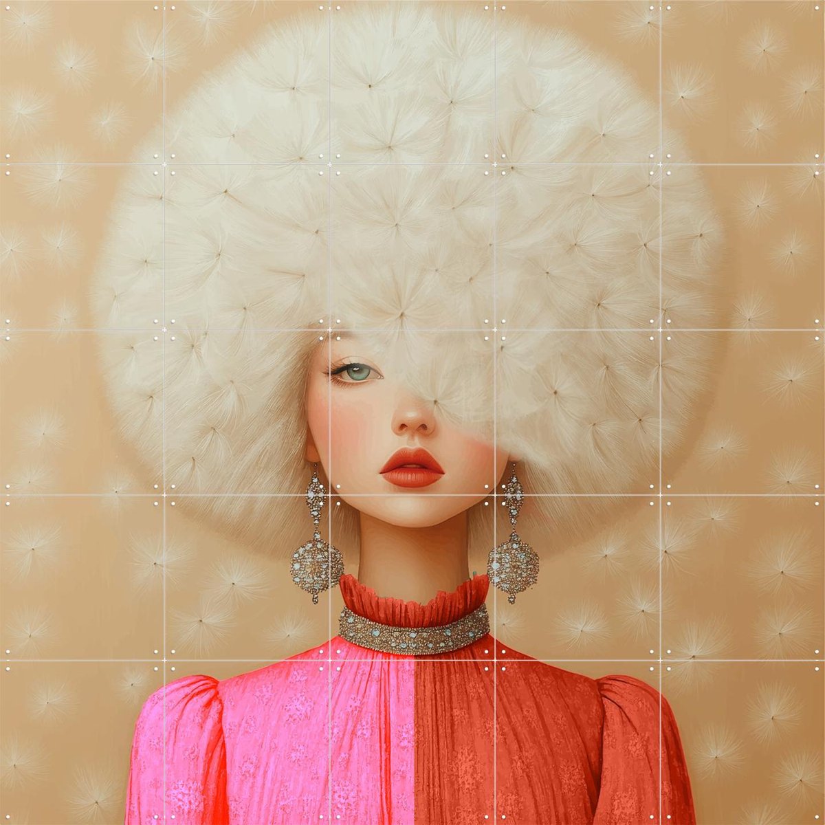 IXXI Fireworks, Mirjam Duizendstra - 100 x 100 cm - Gratis ophangtool - Grote wanddecoratie en posters Slaapkamer, Woonkamer, Portretten