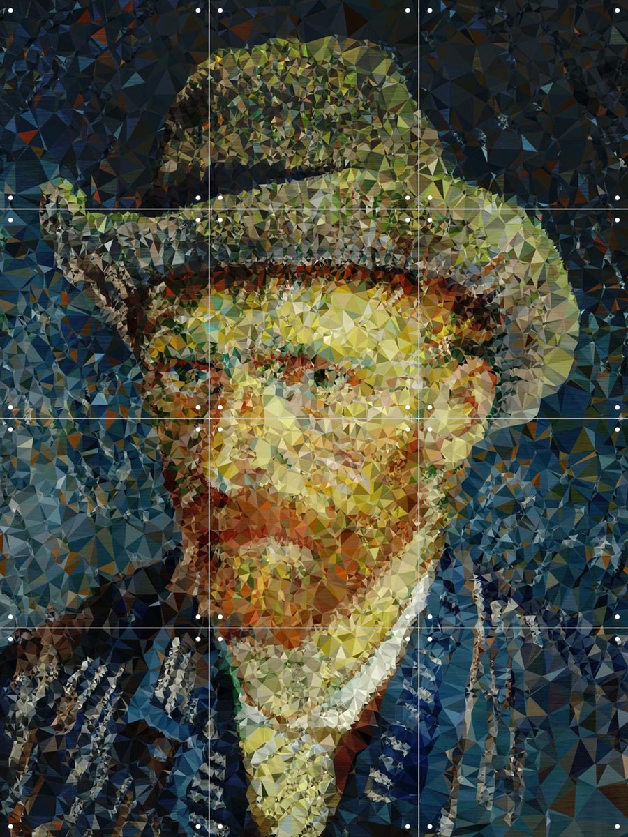IXXI Diamonds in the Sky, Kubistika & Van Gogh 21st Century - 60 x 80 cm - Gratis ophangtool - Grote wanddecoratie en posters - Geometrische Kunst