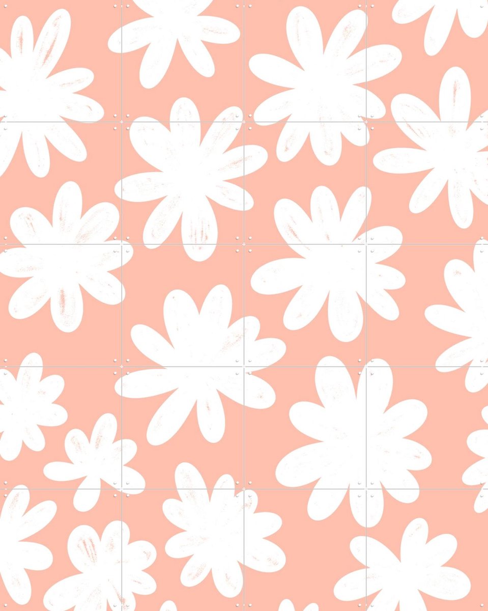 IXXI Marguerites on Pink, BAINAI - 80 x 100 cm - Gratis ophangtool - Grote wanddecoratie en posters Kinderkamer, Bloemen, Kinderen