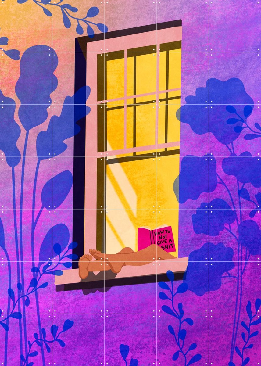 IXXI How To Not Give A Shit, Raissa Oltmanns - 100 x 140 cm - Gratis ophangtool - Grote wanddecoratie en posters - Illustraties, Grafisch Ontwerp