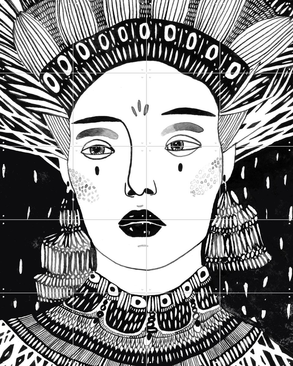IXXI Black and White Mood, Sasha Ignatiadou - 80 x 100 cm - Gratis ophangtool - Grote wanddecoratie en posters - Line art, Grafisch Ontwerp