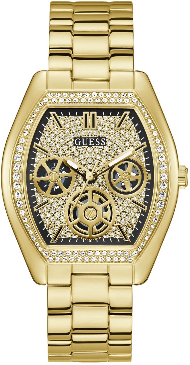 Guess Stature Quartz Analoog Horloge Gold Tone Behuizing: 100% Roestvrij Staal| Armband: Roestvrij Staal 40.7 mm U1396G2M, U1366G3M