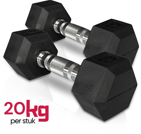 Padisport - Dumbell 20 kg - Hex Dumbells 20 Kg - Hexagon Dumbells - Fitness Gewicht 20 Kg - Hexa Dumbell 20 Kg - Dumbbells