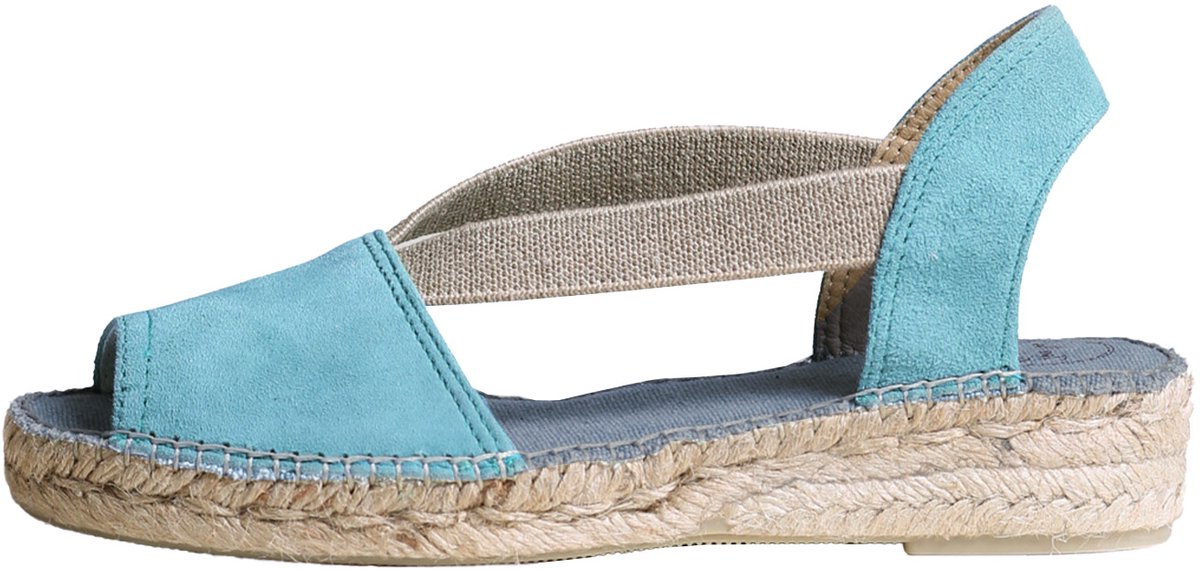 ELLA | Suède espadrilles voor dames - TURKOOIS, maat 41